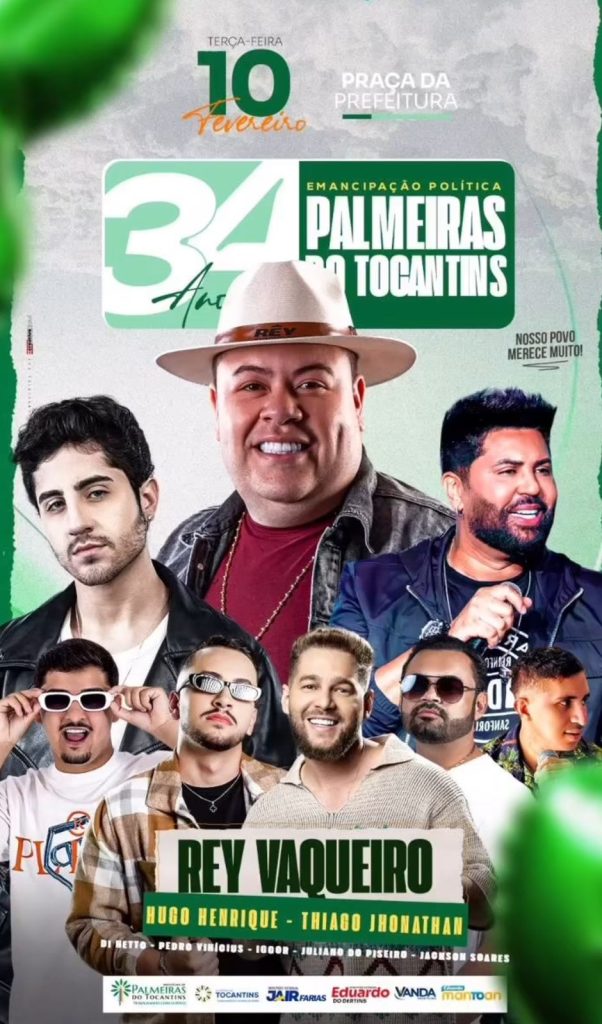 Palmeiras do Tocantins celebra 34 anos com programação especial de esporte, fé, inaugurações e shows