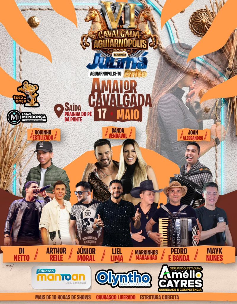 VI Cavalgada de Aguiarnópolis promete reunir multidão com mais de 10 horas de shows e churrasco liberado